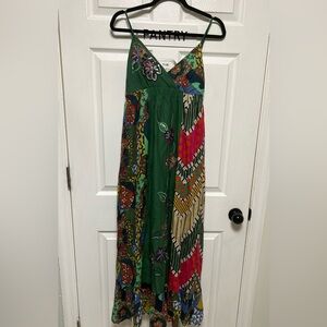 S & C Multi Print V-Neck Maxi Boho Dress Size S/M